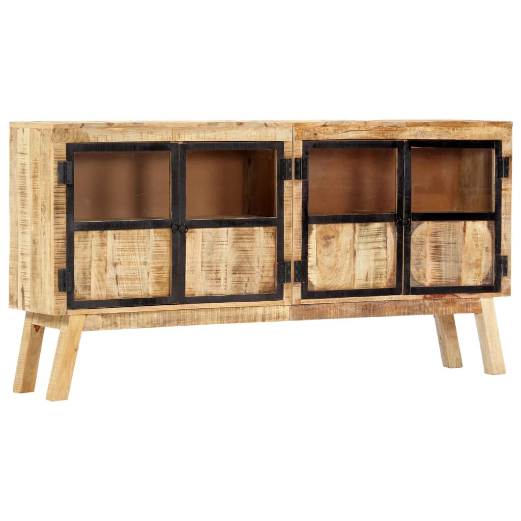 vidaXL Μπουφές Καφέ/Μαύρο 160x30x80 εκ. Μασίφ Ακατέργαστο Ξύλο Μάνγκο