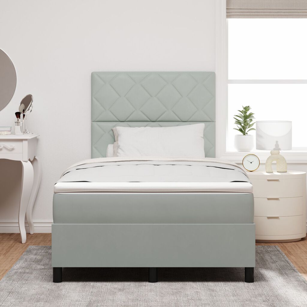 vidaXL Κρεβάτι Box Spring με Στρώμα Ανοιχτό Γκρι 120x200 εκ Βελούδο