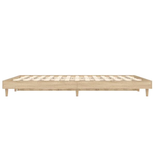 vidaXL Πλαίσιο Κρεβατιού Sonoma Δρυς 135x190 εκ. Επεξεργασμένο Ξύλο