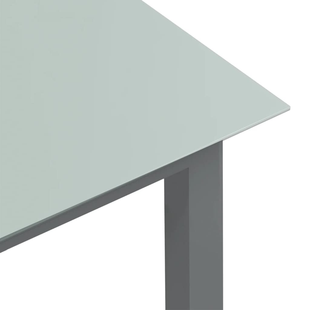 vidaXL Τραπέζι Κήπου Ανοιχτό Γκρι 150x90x74 εκ. από Αλουμίνιο / Γυαλί