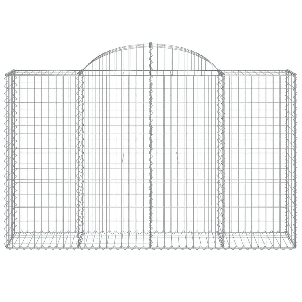 vidaXL Συρματοκιβώτια Τοξωτά 2 τεμ. 200x50x120/140 εκ. Γαλβαν. Ατσάλι