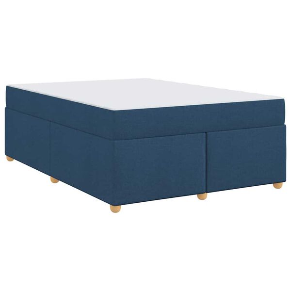 vidaXL Σκελετός Κρεβατιού με στρώμα Μπλε 160 x 200 cm ύφασμα
