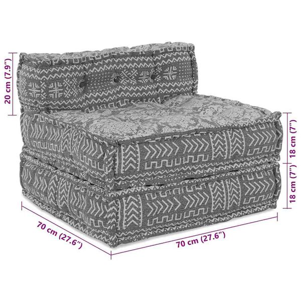 vidaXL Μαξιλάρι 3 pcs Ανοιχτό γκρι 70 x 70 x 54 εκ Πολυεστέρας