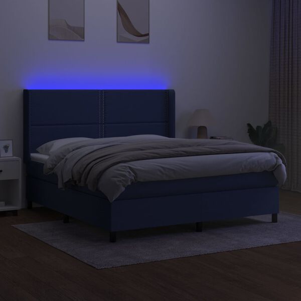 vidaXL &Kappa;&rho;&epsilon;&beta;ά&tau;&iota; Boxspring &mu;&epsilon; &Sigma;&tau;&rho;ώ&mu;&alpha; & LED &Mu;&pi;&lambda;&epsilon; 180x200 &epsilon;&kappa;. &Upsilon;&phi;&alpha;&sigma;&mu;ά&tau;&iota;&nu;&omicron;