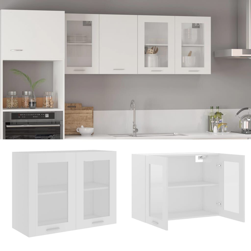 vidaXL Ντουλάπι Κρεμαστό με Τζάμι Lyon Λευκό 80x31x60εκ. από