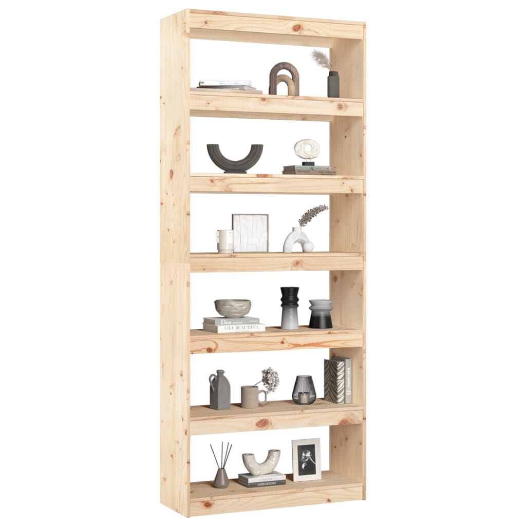 vidaXL Βιβλιοθήκη/Διαχωριστικό Χώρου 80x30x199,5 εκ. Μασίφ Ξύλο Πεύκου