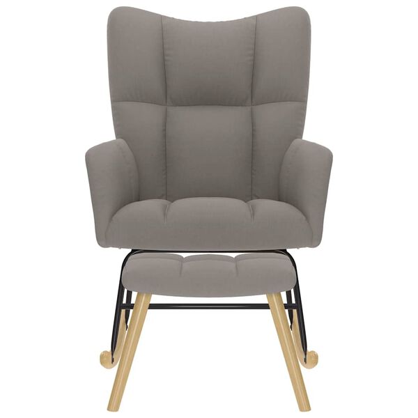 vidaXL Πολυθρόνα Κουνιστή Taupe Υφασμάτινη με Υποπόδιο