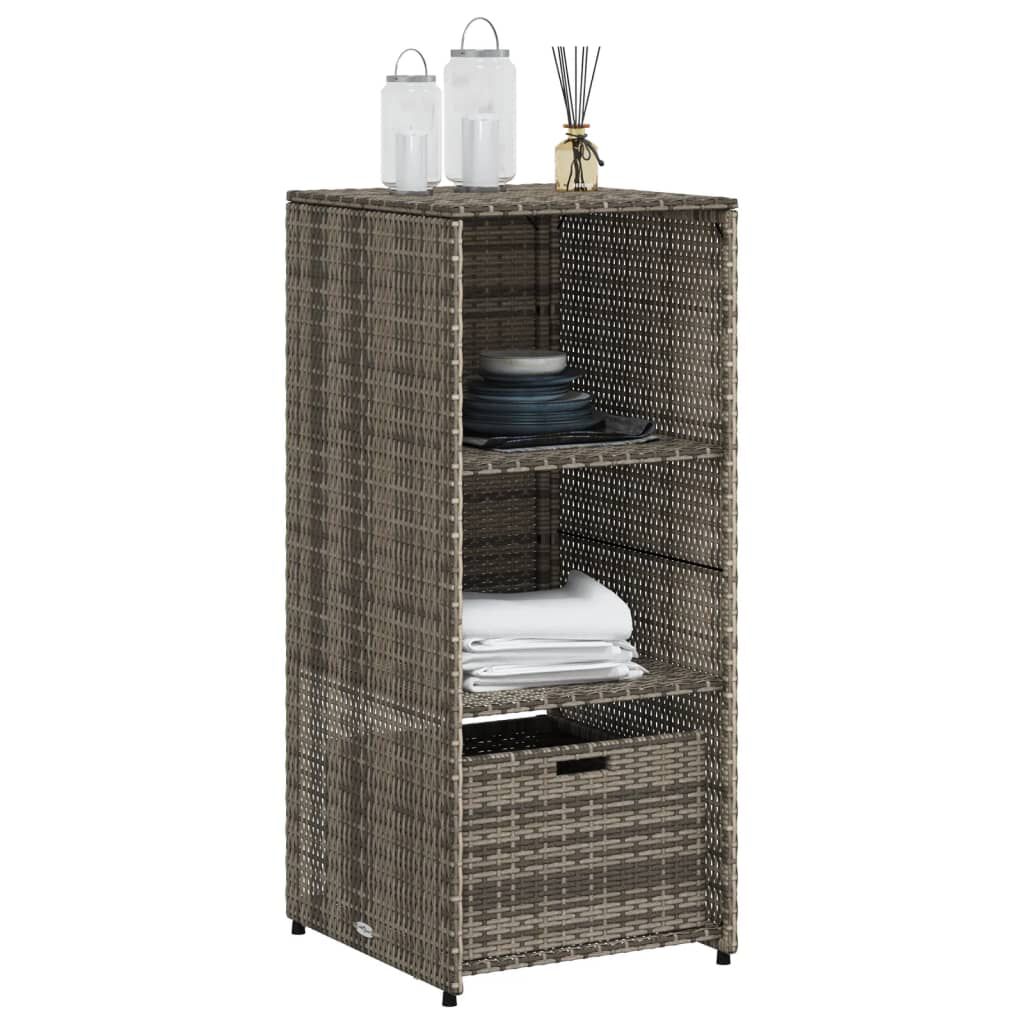 vidaXL Ντουλάπι Αποθήκευσης Κήπου Γκρι 50x55x115 εκ. Συνθετικό Ρατάν
