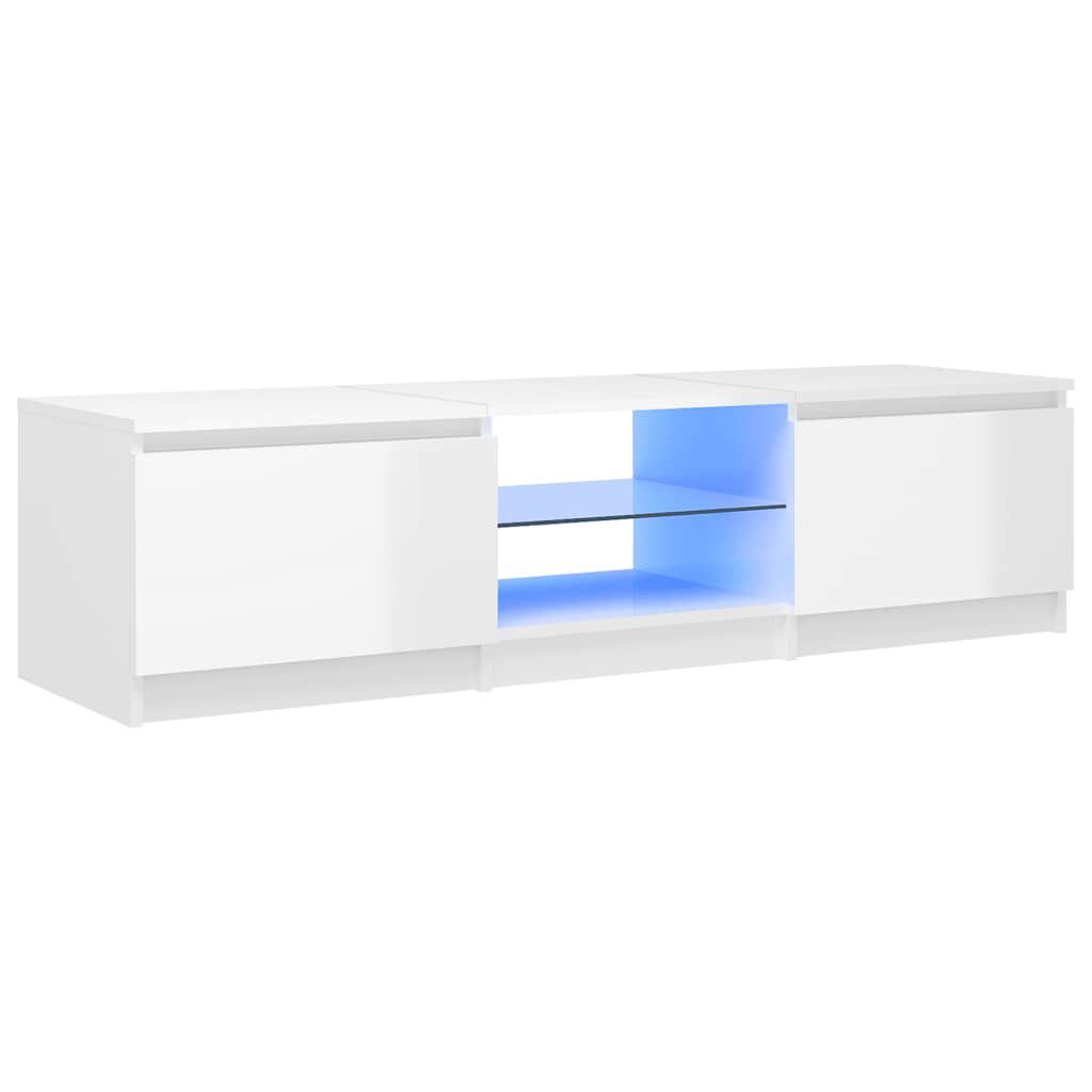 vidaXL Έπιπλο Τηλεόρασης με LED Γυαλιστερό Λευκό 140x40x35,5 εκ.