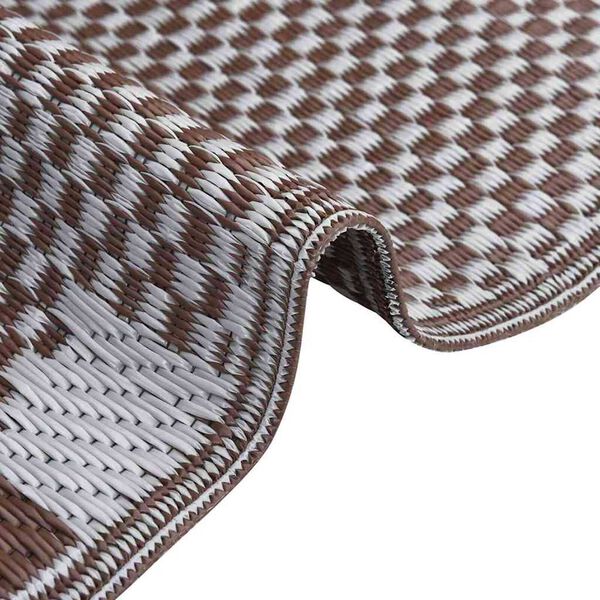 vidaXL Χαλί εξωτερικού χώρου Καφέ και λευκό 300 x 400 cm PP