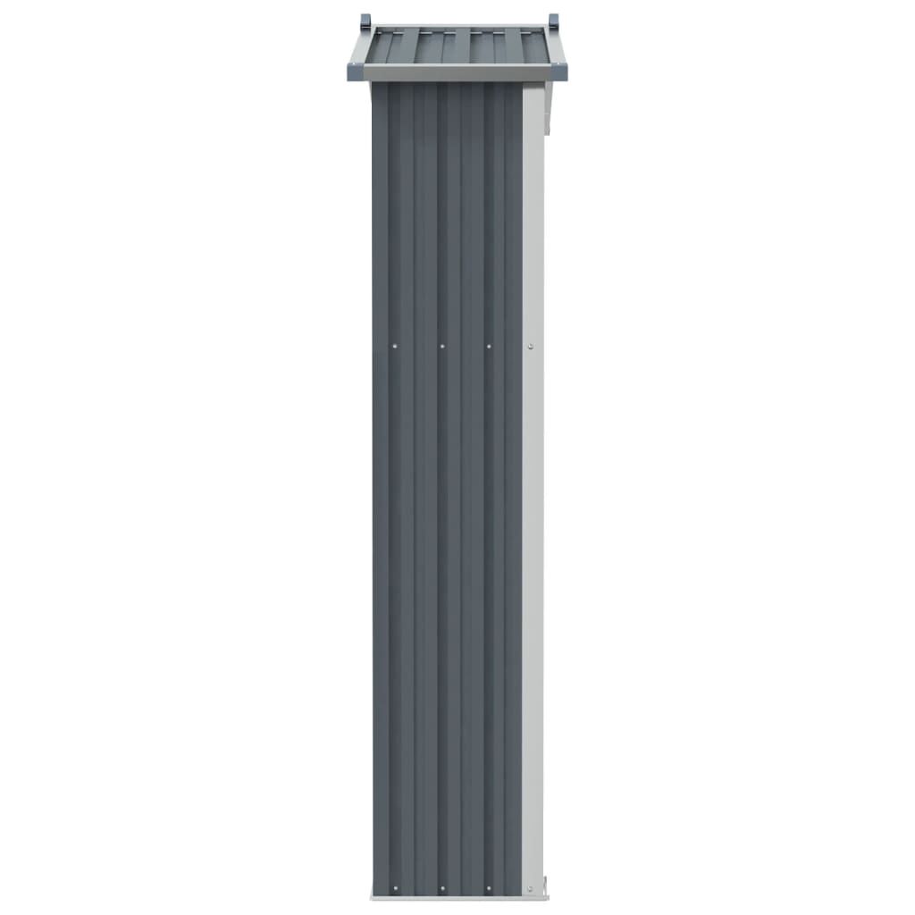 vidaXL Αποθήκη Κήπου Γκρι 116x45x175 εκ. από Γαλβανισμένο Ατσάλι