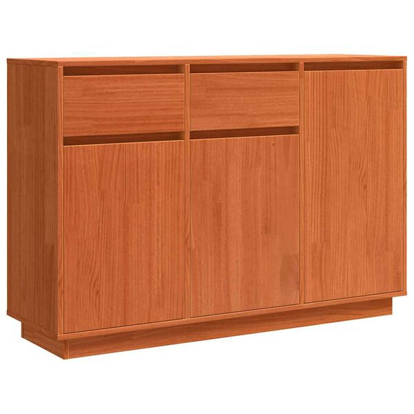 vidaXL Πλαϊνό γραφείο Καφέ κεριού 110 x 34 x 75 εκ Μασίφ ξύλο πεύκου