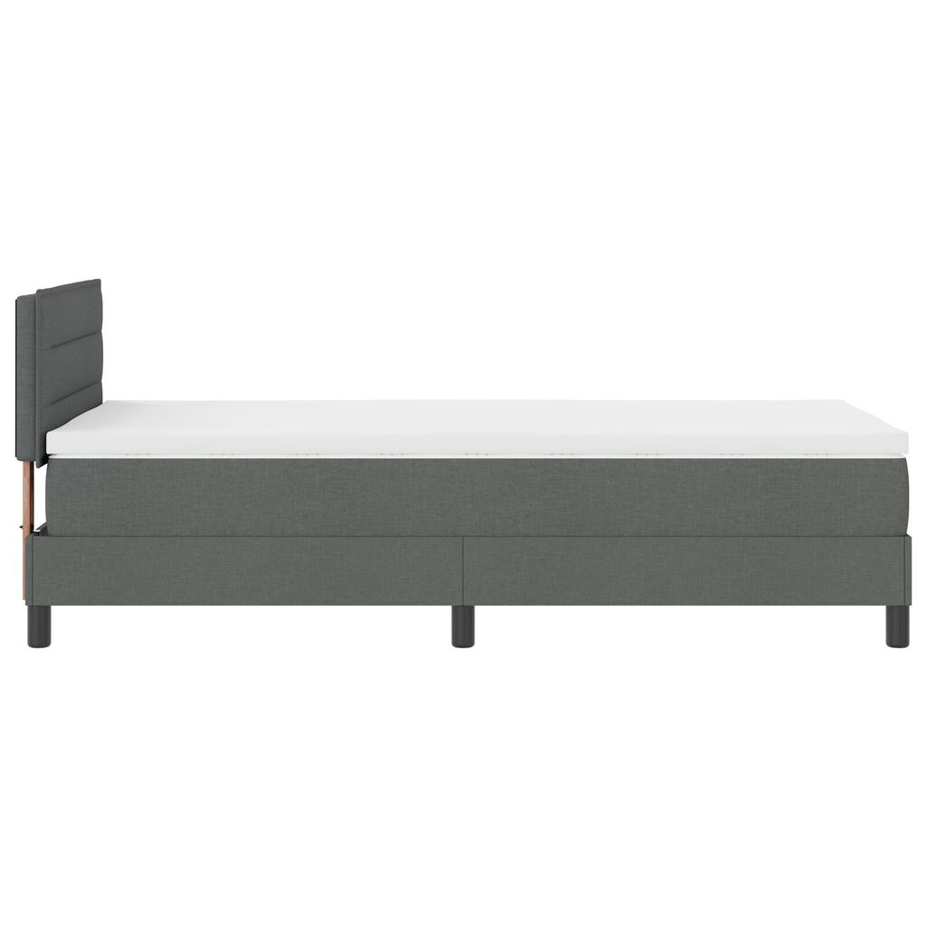 vidaXL Κρεβάτι με Στρώμα Σκοτεινό Γκρι 90x190 εκ Υφάσματος