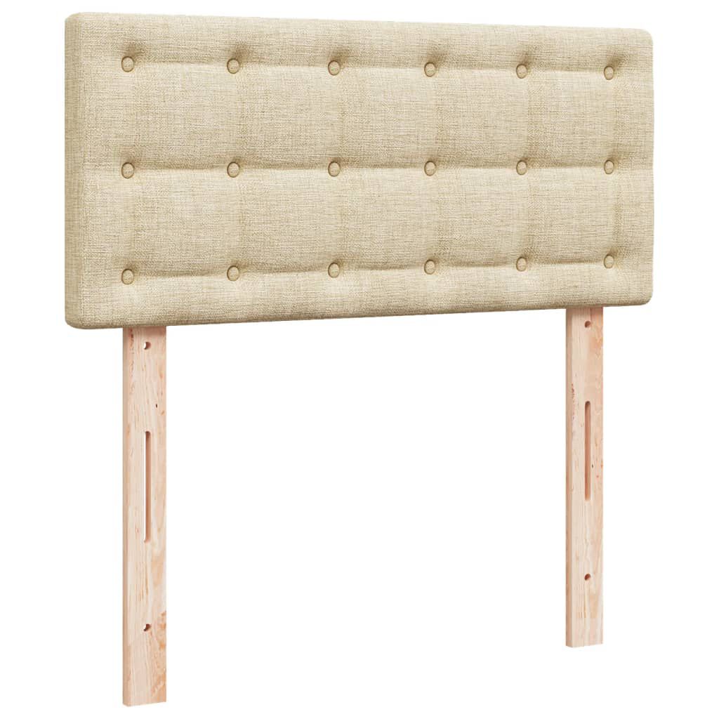 vidaXL Κρεβάτι Boxspring με Στρώμα Κρεμ 100 x 200 εκ. Υφασμάτινο