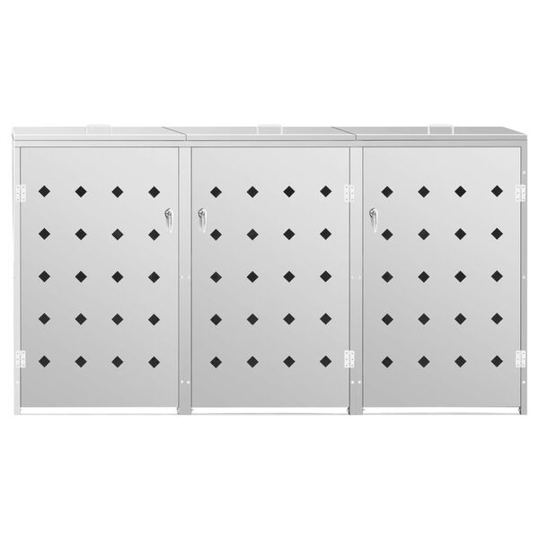 vidaXL Πλαίσιο Τριπλό για Κάδους Απορριμμάτων 240 L Ανοξείδωτο Ατσάλι