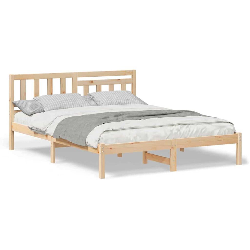 vidaXL Σκελετός Κρεβατιού Καφέ 160 x 200 cm Μασίφ ξύλο πεύκου