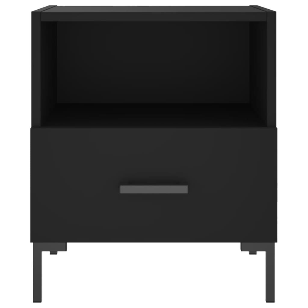 vidaXL Κομοδίνα 2 τεμ. Μαύρα 40 x 35 x 47,5 εκ. από Επεξεργασμένο Ξύλο