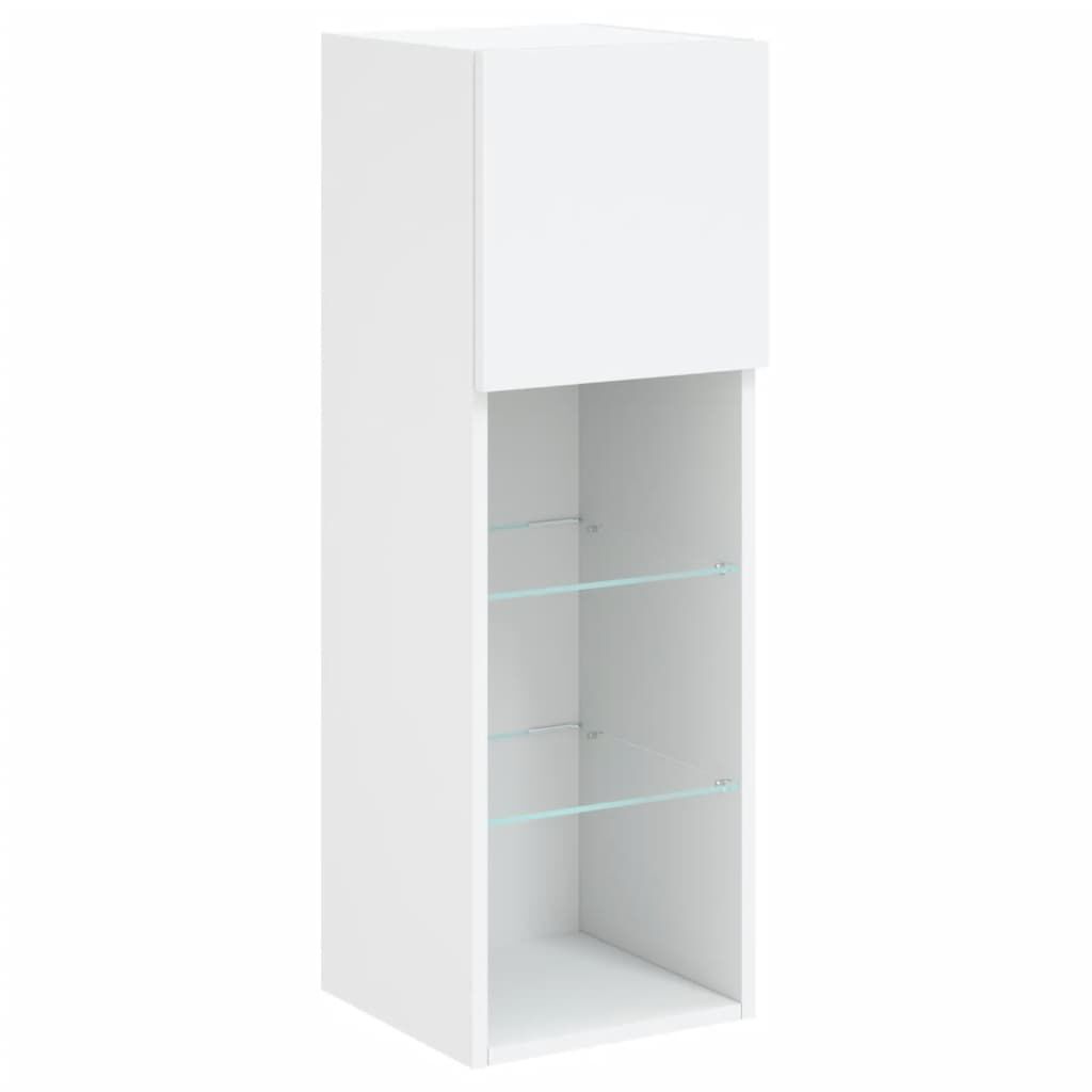 vidaXL Έπιπλα Τοίχου Τηλεόρασης 5 τεμ LED Λευκά από Επεξεργασμένο Ξύλο