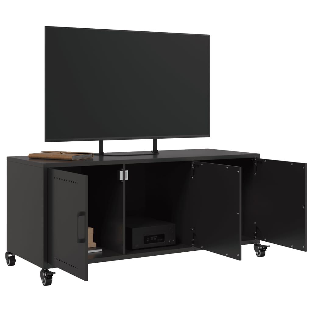vidaXL Έπιπλο Τηλεόρασης Μαύρο 100,5x39x43,5 εκ. Ατσάλι