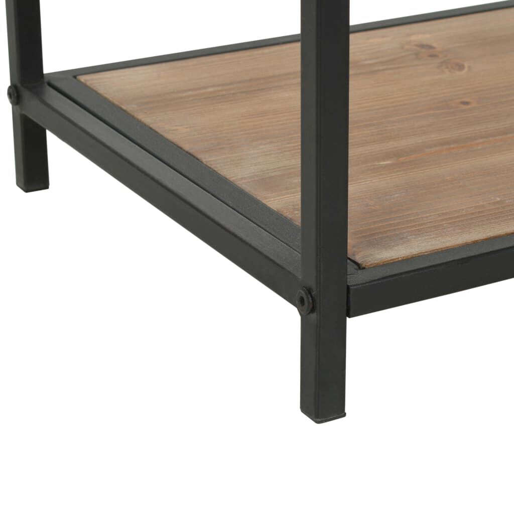 vidaXL Βιβλιοθήκη 90,5x35x180 εκ. από Μασίφ Ξύλο Ελάτης / Ατσάλι