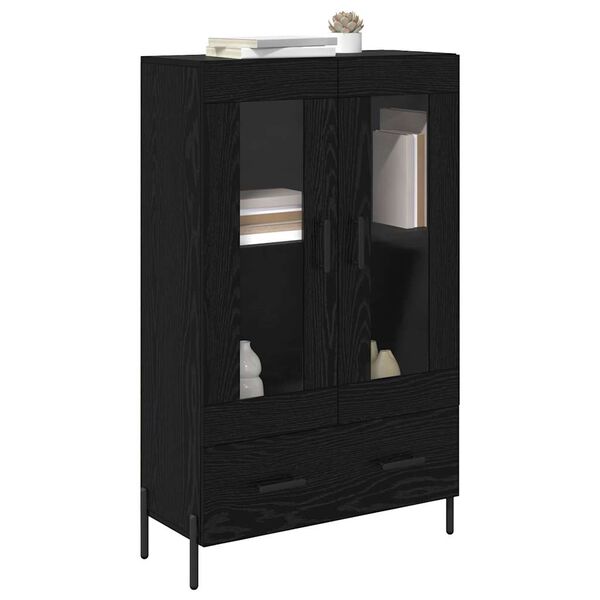 vidaXL Highboard με συρτάρι Corona Μαύρη Οξυά 69,5 x 31 x 115 εκ.