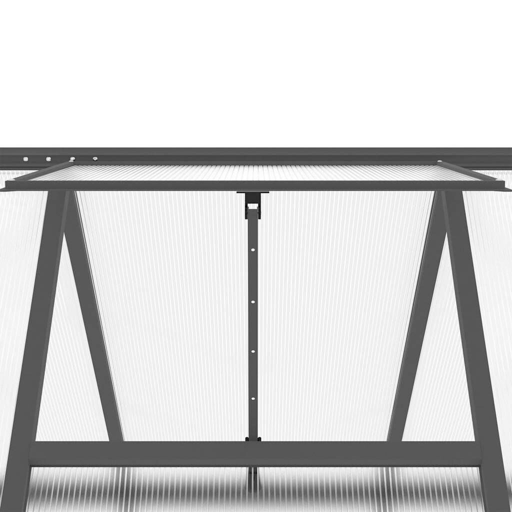 vidaXL Θερμοκήπιο με Πλαίσιο Βάσης Ανθρακί 224x169x195 εκ. Αλουμίνιο