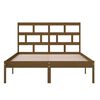 vidaXL Σκελετός κρεβατιού Honey Brown 150x200 cm King Size Μασίφ Ξύλο