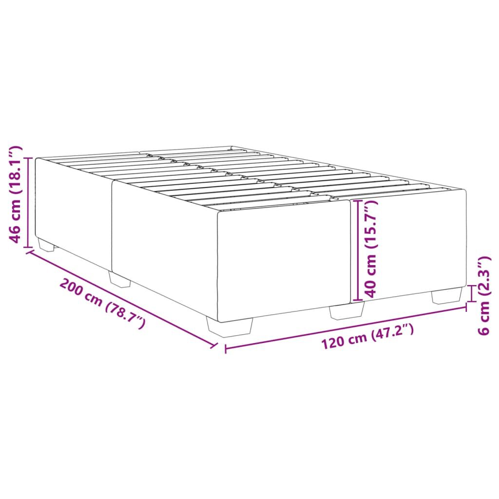 vidaXL Πλαίσιο Κρεβατιού Γκρι 120 x 200 εκ. από Συνθετικό Δέρμα