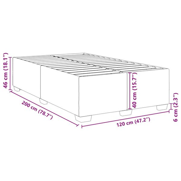 vidaXL Πλαίσιο Κρεβατιού Γκρι 120 x 200 εκ. από Συνθετικό Δέρμα