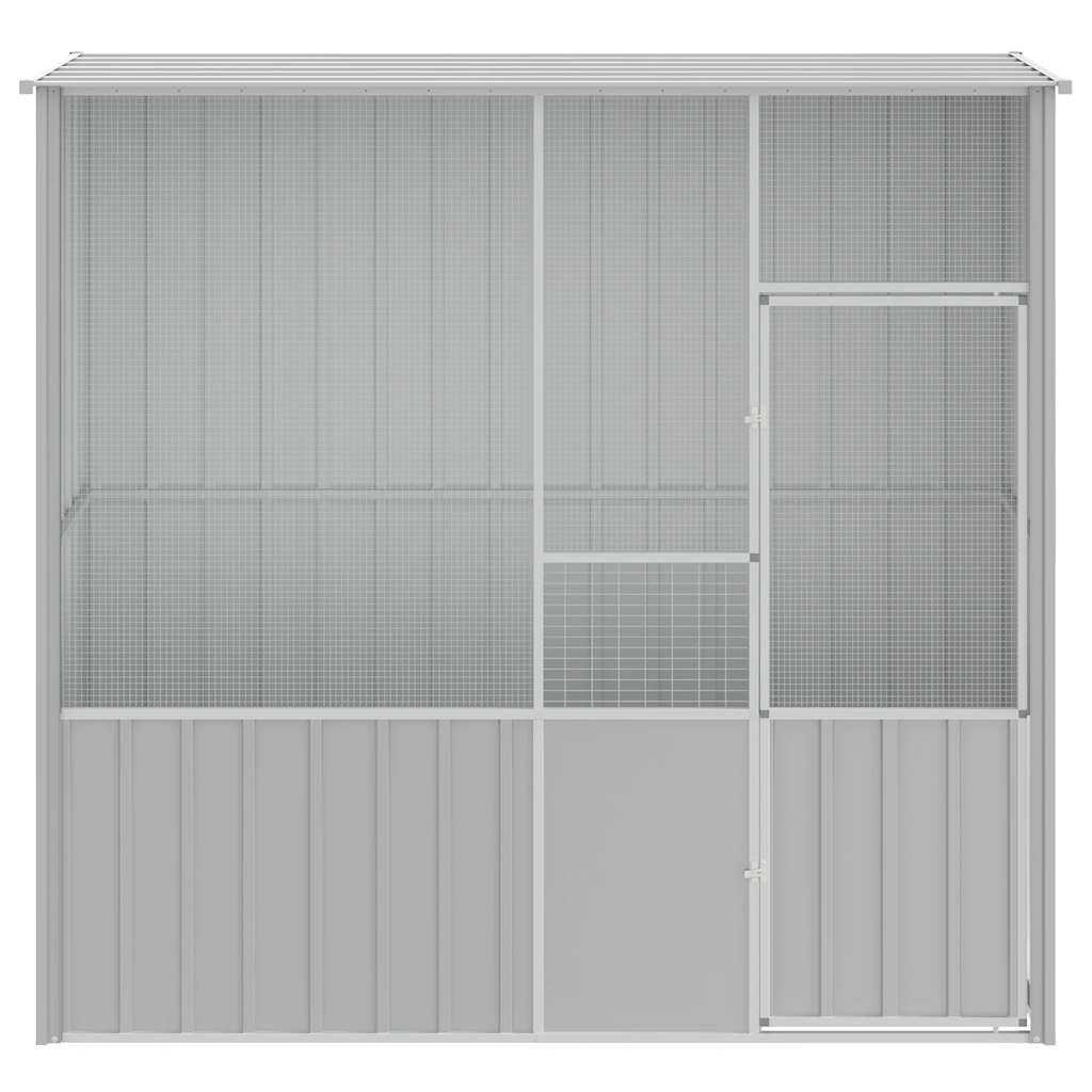 vidaXL Κλουβί Πουλιών Γκρι 215 x 78 x 200 εκ. από Γαλβανισμένο Χάλυβα