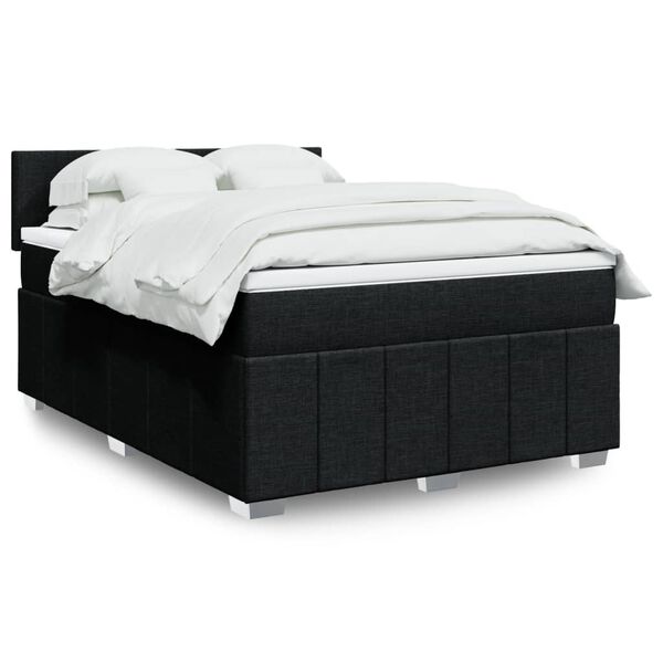 vidaXL &Kappa;&rho;&epsilon;&beta;ά&tau;&iota; Boxspring &mu;&epsilon; &Sigma;&tau;&rho;ώ&mu;&alpha; &Mu;&alpha;ύ&rho;&omicron; 140x190 &epsilon;&kappa;. &Upsilon;&phi;&alpha;&sigma;&mu;ά&tau;&iota;&nu;&omicron;