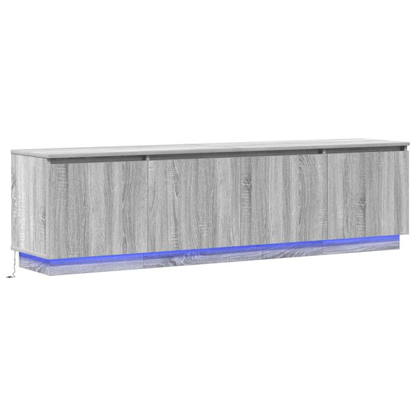 vidaXL Βιτρίνα τηλεόρασης με LED Γκρι sonoma 180 x 38 x 49 εκ