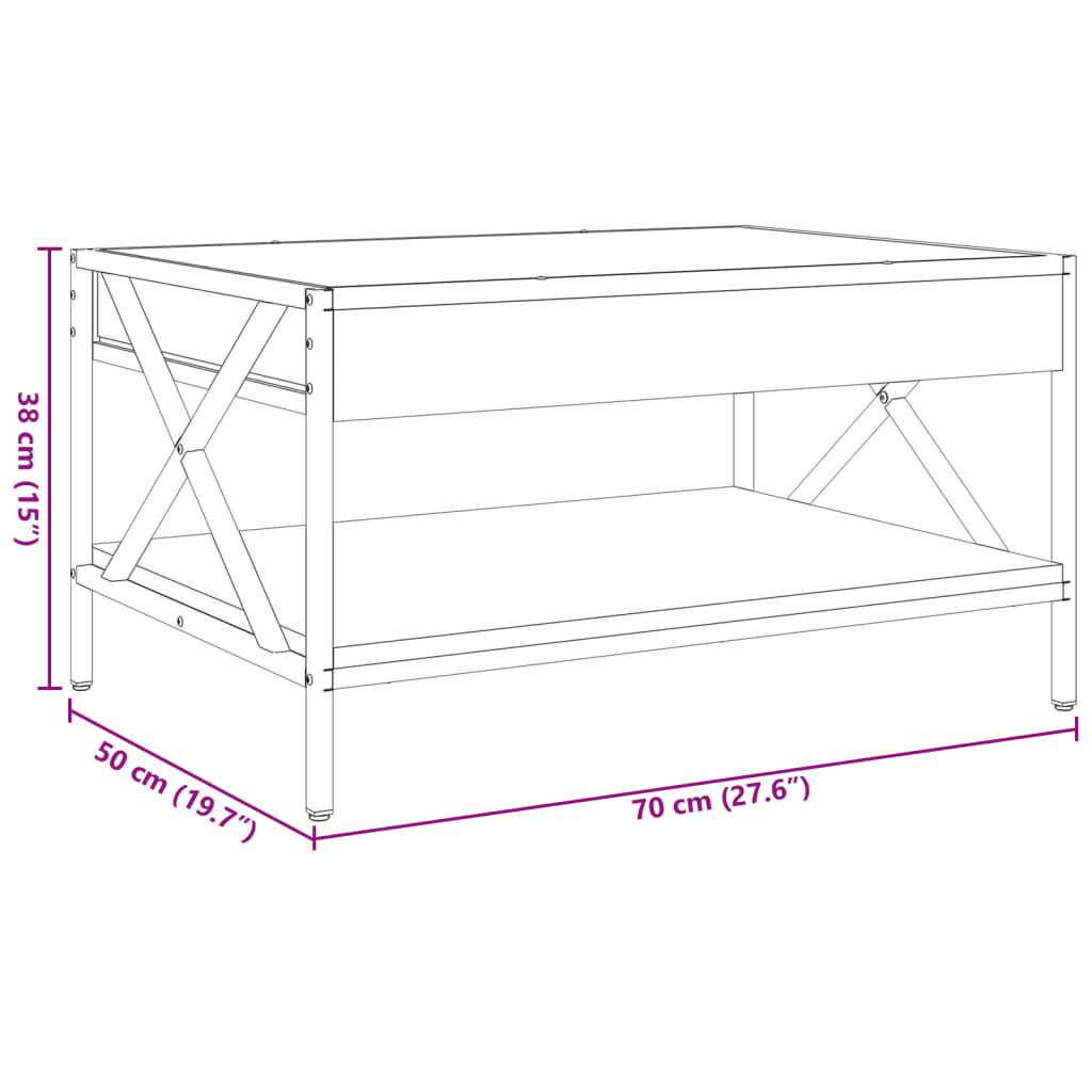 vidaXL Τραπεζάκι Σαλονιού Infinity LED Μαύρο 70x50x38 εκ.