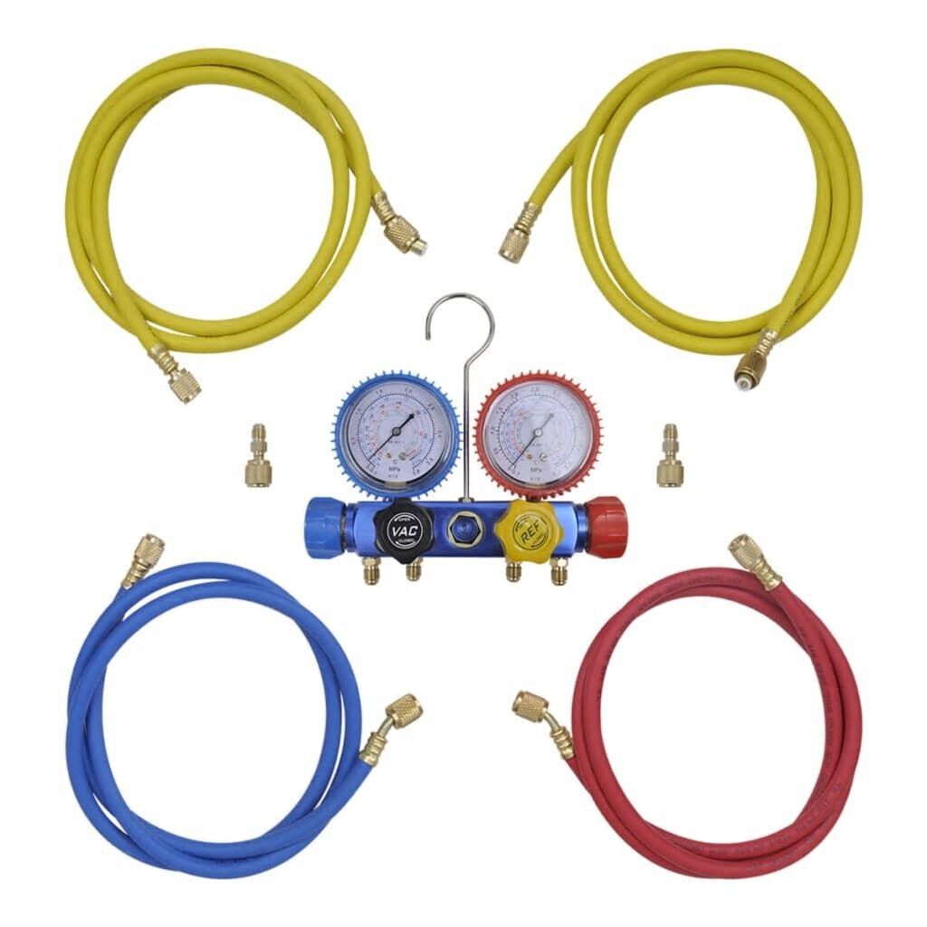 vidaXL Αντλία Κενού 100 L/min με Σετ Ελέγχου Πίεσης 4 Εξόδων σε Θήκη