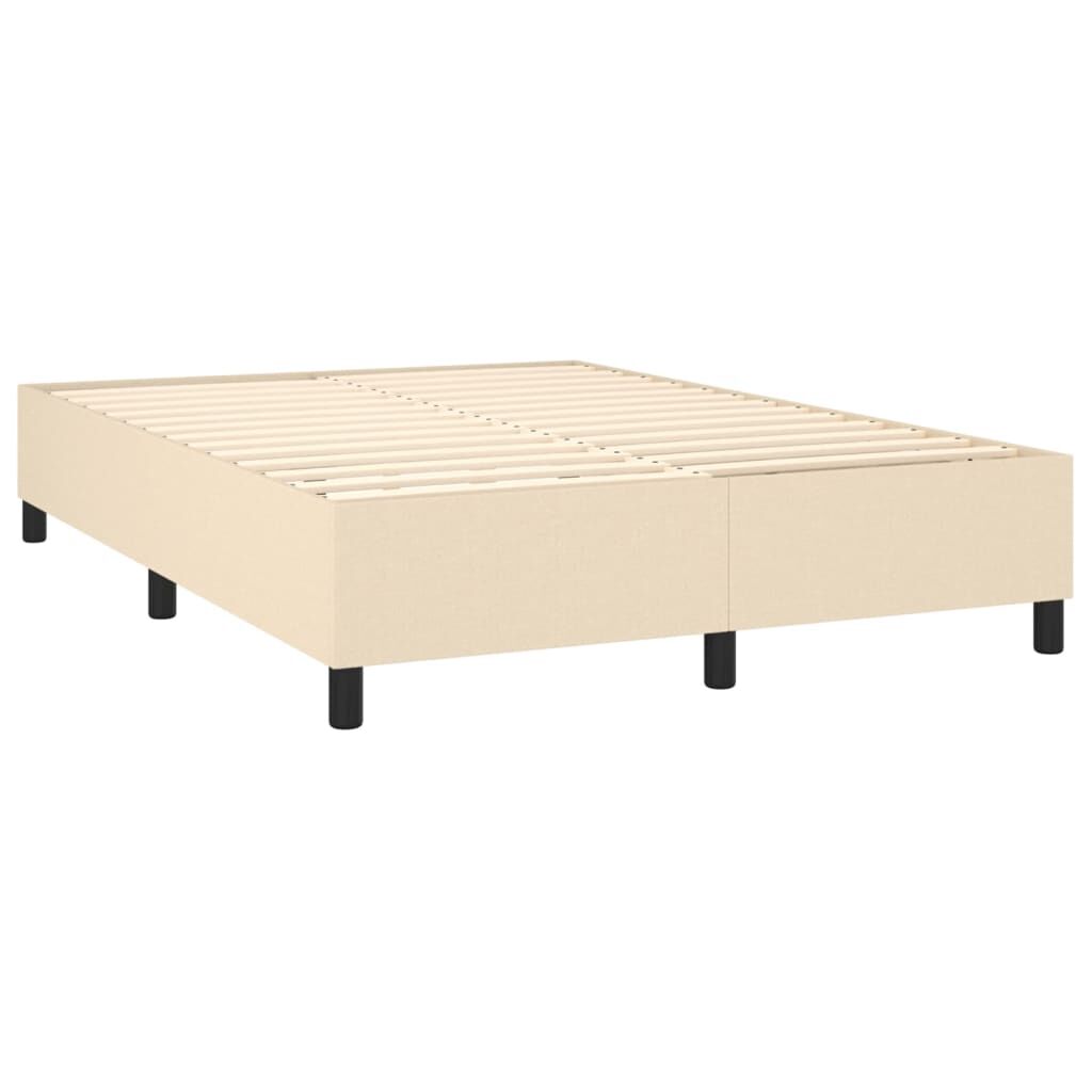 vidaXL Κρεβάτι Boxspring με Στρώμα Κρεμ 140x190 εκ. Υφασμάτινο