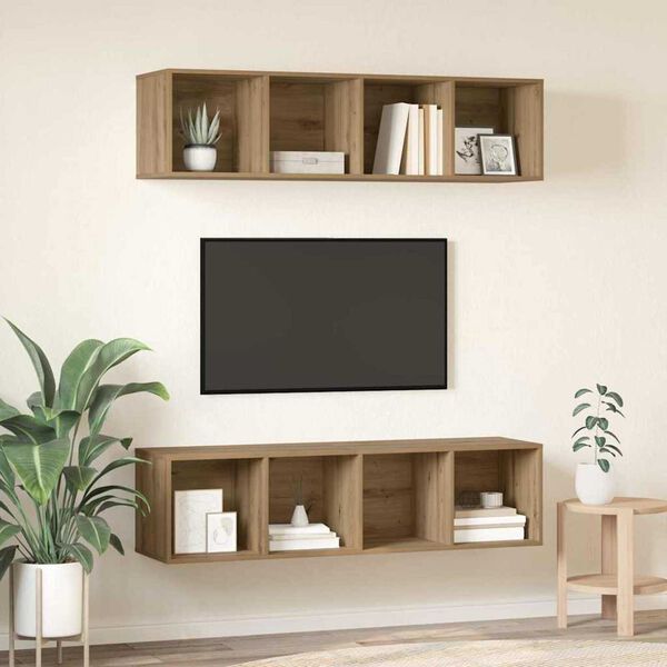 vidaXL &Sigma;&epsilon;&tau; &epsilon;&pi;ί&pi;&lambda;&omicron;&upsilon; &tau;&eta;&lambda;&epsilon;ό&rho;&alpha;&sigma;&eta;&sigmaf; 2 pcs Artisan Oak 37 x 37 x 142,5 &epsilon;&kappa;