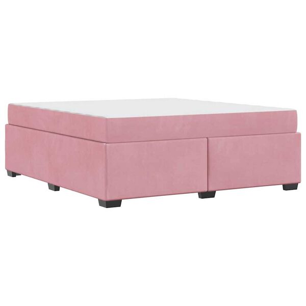 vidaXL Σκελετός Κρεβατιού με στρώμα Ροζ 180 x 200 cm Βελούδο