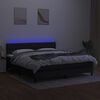 vidaXL &Kappa;&rho;&epsilon;&beta;ά&tau;&iota; Boxspring &mu;&epsilon; &Sigma;&tau;&rho;ώ&mu;&alpha; & LED &Mu;&alpha;ύ&rho;&omicron; 160x200 &epsilon;&kappa;. &Upsilon;&phi;&alpha;&sigma;&mu;ά&tau;&iota;&nu;&omicron;