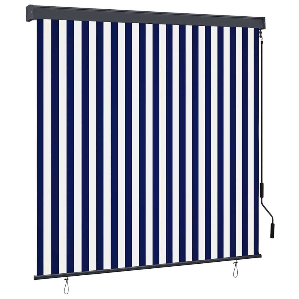 vidaXL Εξωτερικό ρολό Ριγέ Μπλε και λευκό 180 x 250 cm ύφασμα