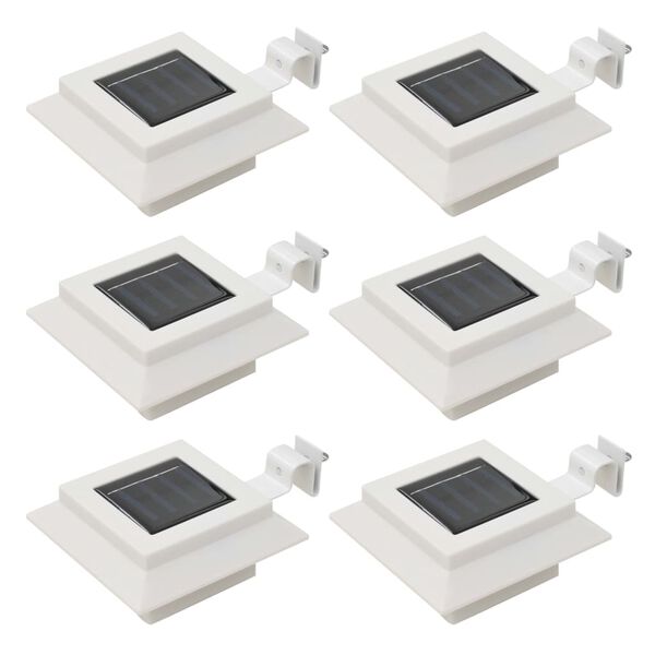 vidaXL Φωτιστικά Εξωτ. Χώρου Ηλιακά 6 τεμ. LED Τετράγωνα Λευκά 12 εκ.