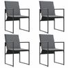 vidaXL Καρέκλες Κήπου 4 pcs Μαύρο και Ανθρακί 50.5 x 59 x 81.5 εκ.