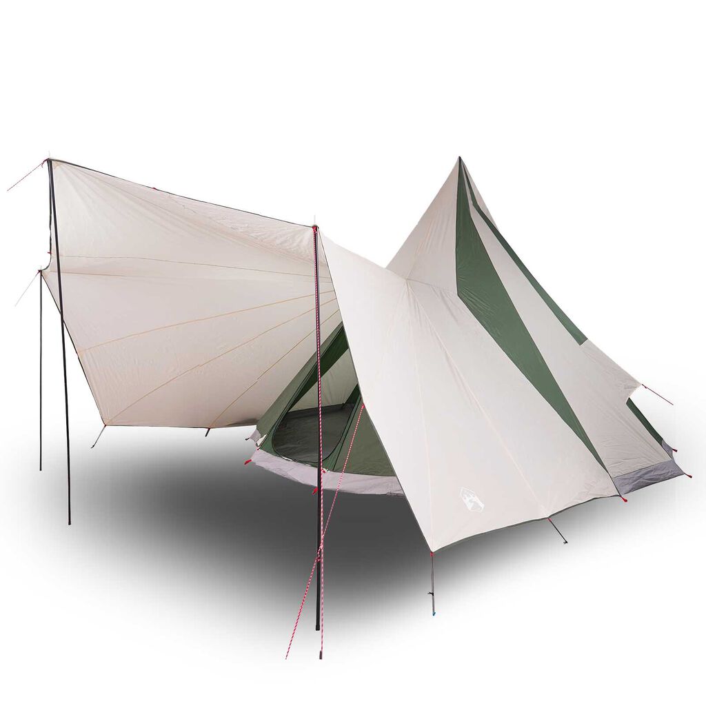 vidaXL Οικογενειακή Τέντα Tipi Πράσινη Waterproof για 12 Άτομα