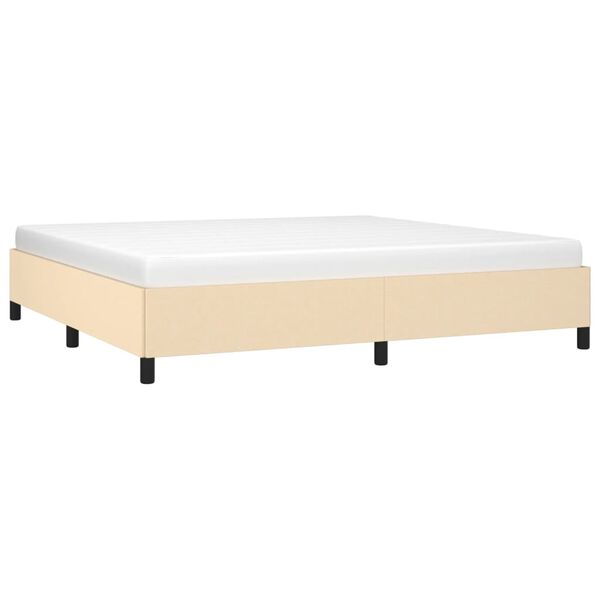 vidaXL Σκελετός Κρεβατιού Χωρίς Στρώμα Κρεμ 200x200 εκ. Υφασμάτινο