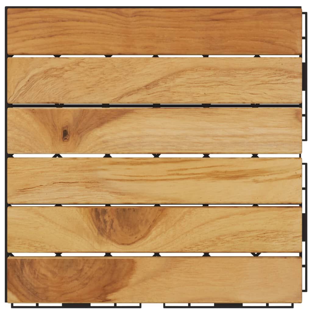 vidaXL Πλακάκια Deck Κάθετο Σχέδιο 10 τεμ. 30x30 εκ. Μασίφ Ξύλο Teak