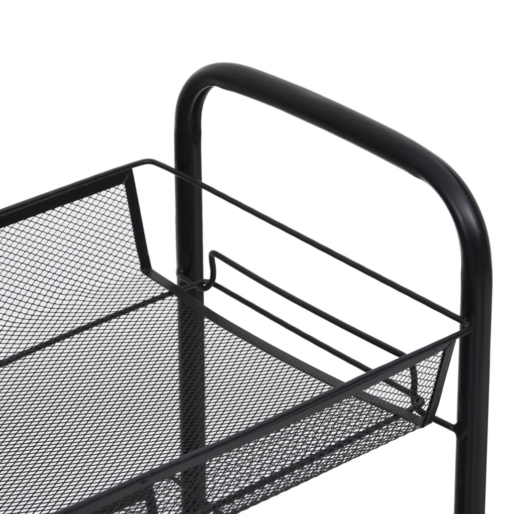 vidaXL Τρόλεϊ Κουζίνας 5 Επιπέδων Μαύρο 46 x 26 x 105 εκ. Σιδερένιο