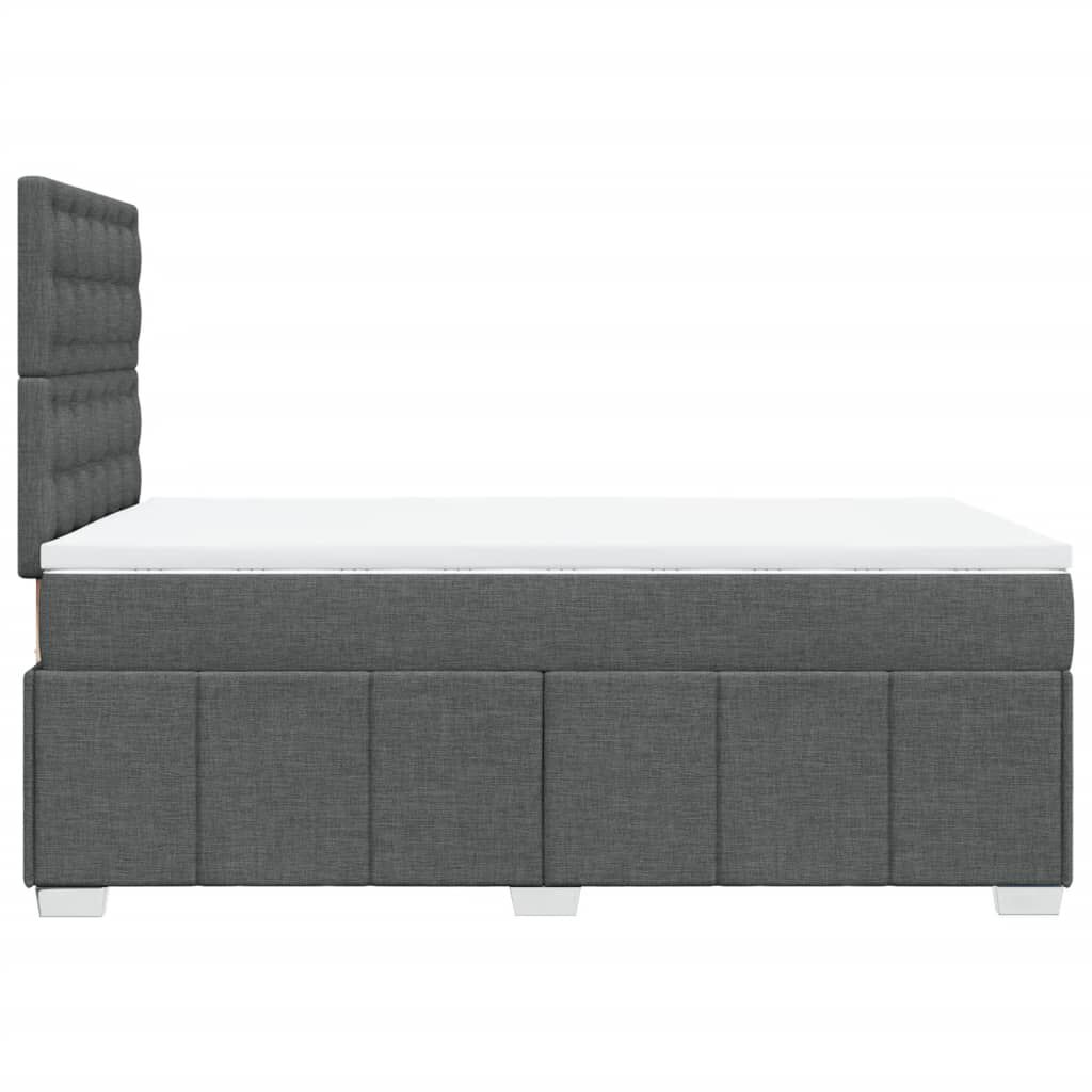 vidaXL Κρεβάτι Boxspring με Στρώμα Σκούρο Γκρι 120x200 εκ. Υφασμάτινο