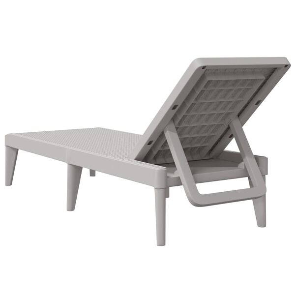 vidaXL Ξαπλώστρα Γκρι 186 x 60 x 29 από Πολυπροπυλένιο
