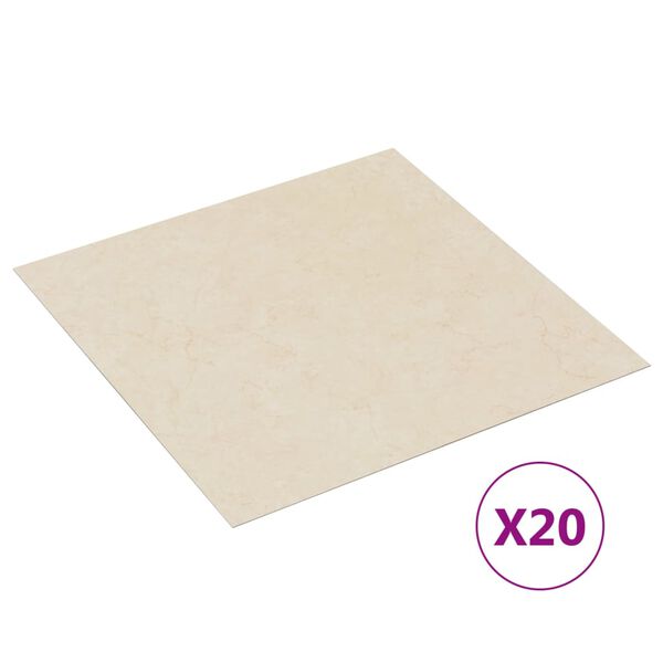 vidaXL Δάπεδο Αυτοκόλλητο Μπεζ 20 Τεμαχίων 1,86 μ² από PVC