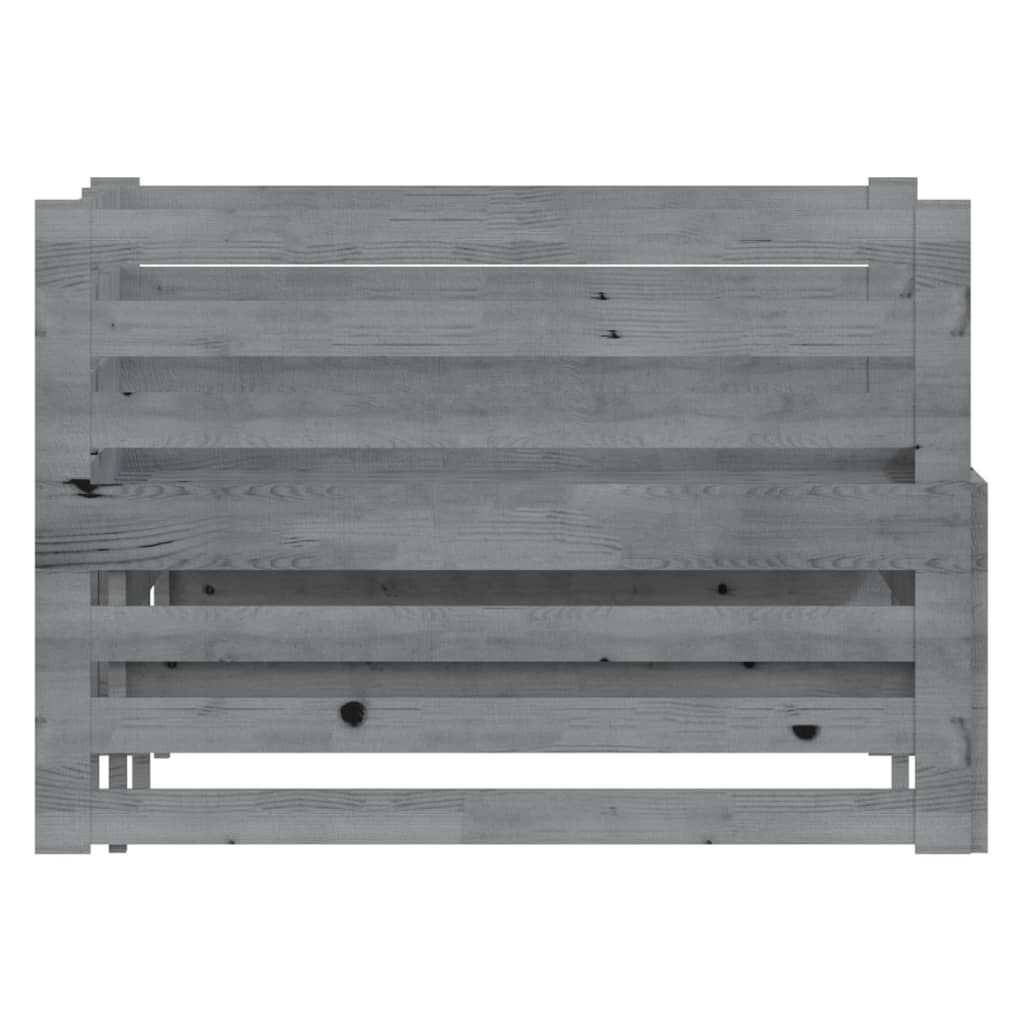 vidaXL Καναπές Κρεβάτι Γκρι 2 x (90 x 200) εκ. από Μασίφ Ξύλο Πεύκου