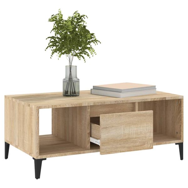 vidaXL Τραπεζάκι Σαλονιού Sonoma Δρυς 90x50x36,5 εκ. Επεξεργασμ. Ξύλο